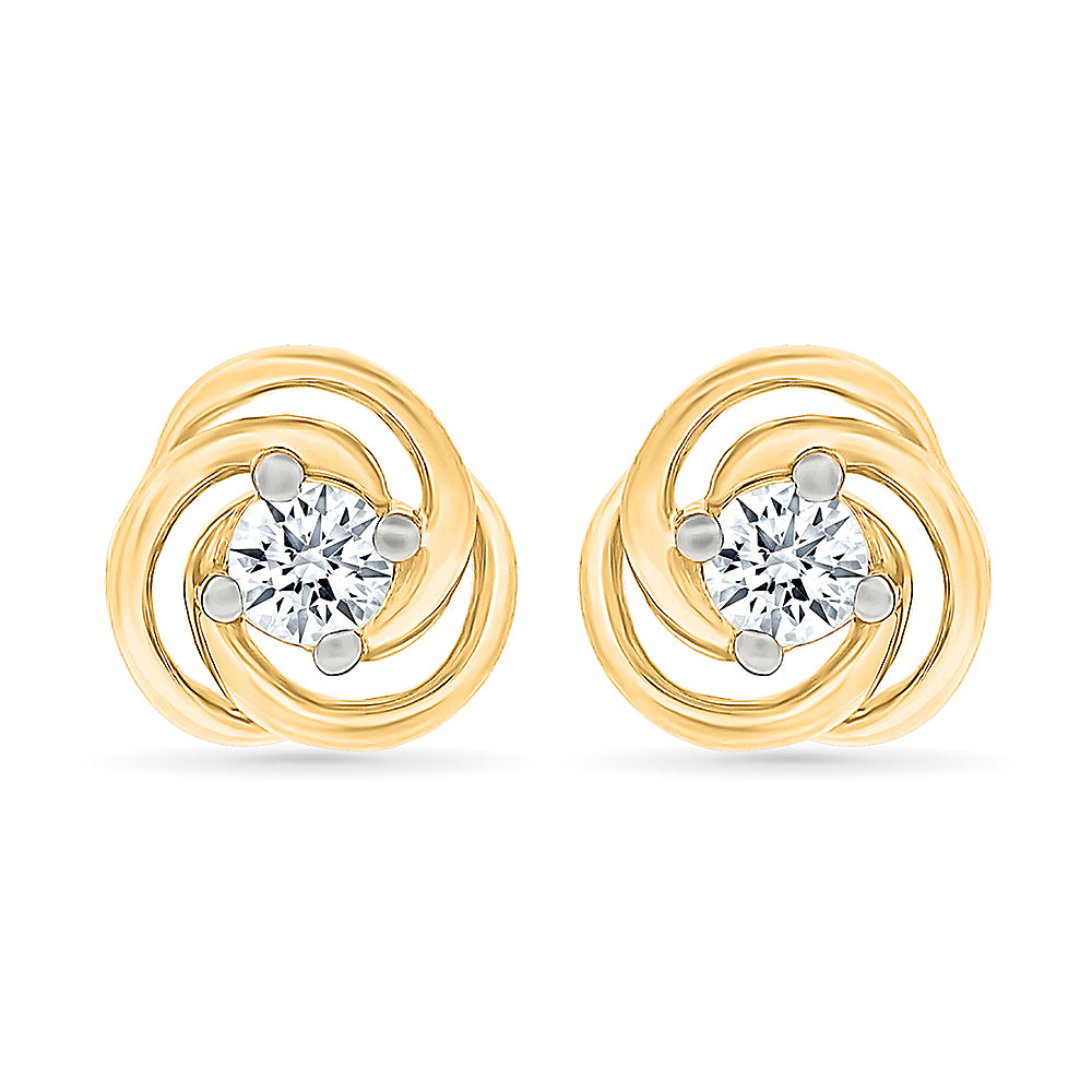 Intertwined Diamond Studs Earrings