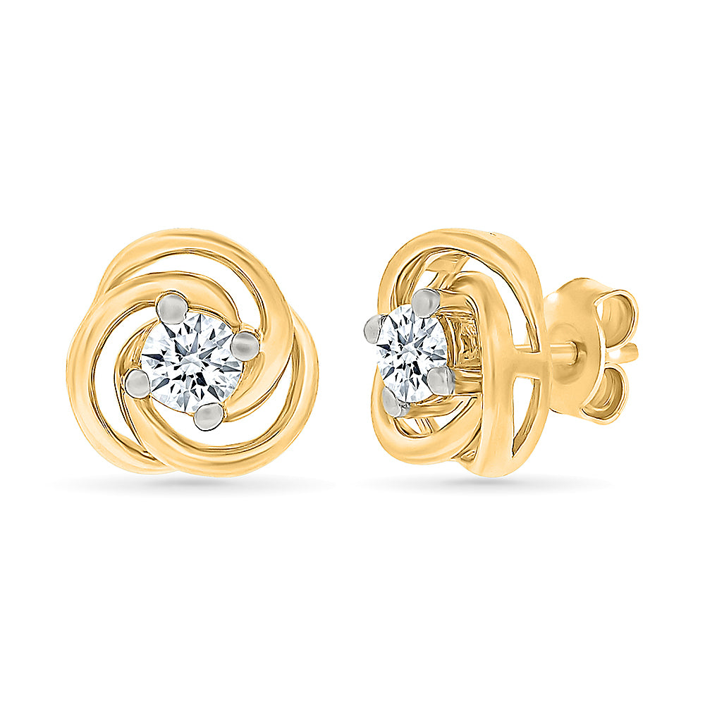 Intertwined Diamond Studs Earrings