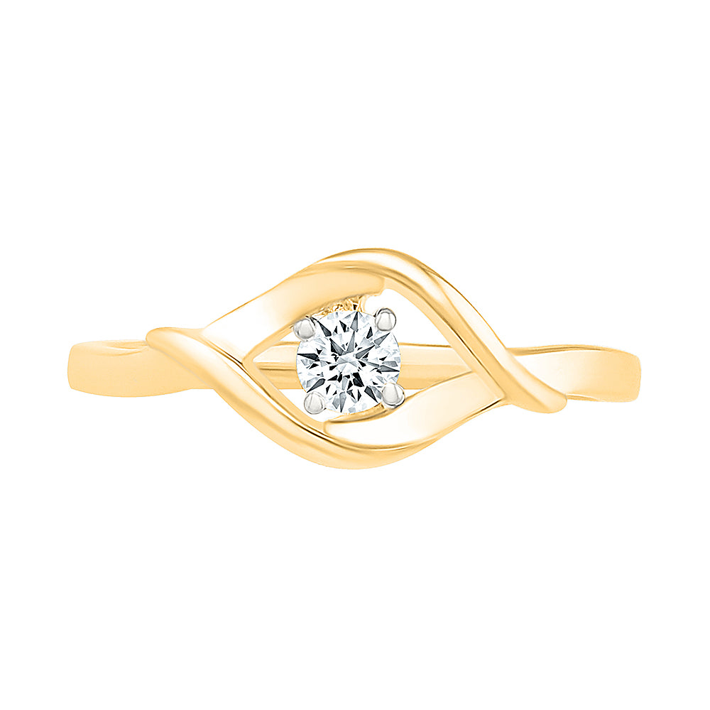 Single Wavy Diamond Ring