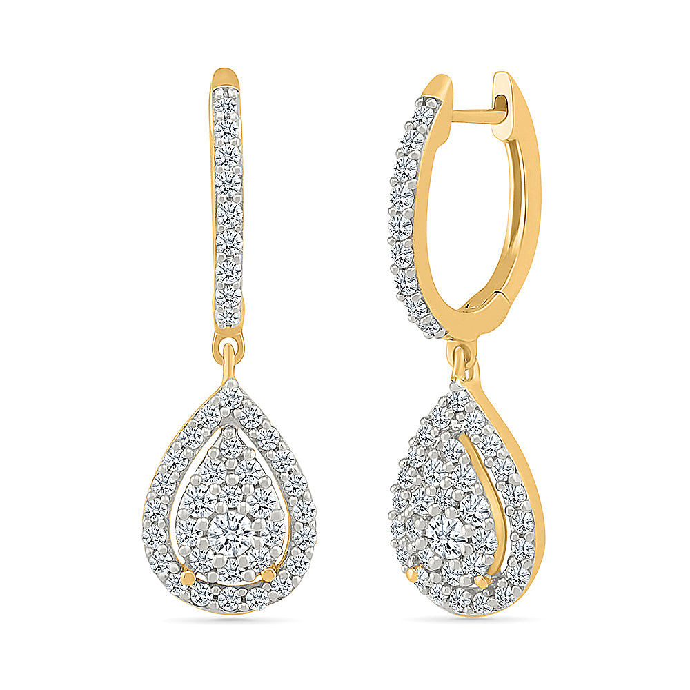 Pear Diamond Drop Earrings