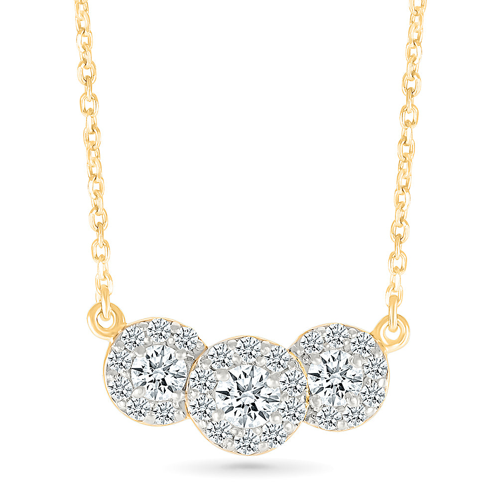 Shimmering Diamond Trio Necklace