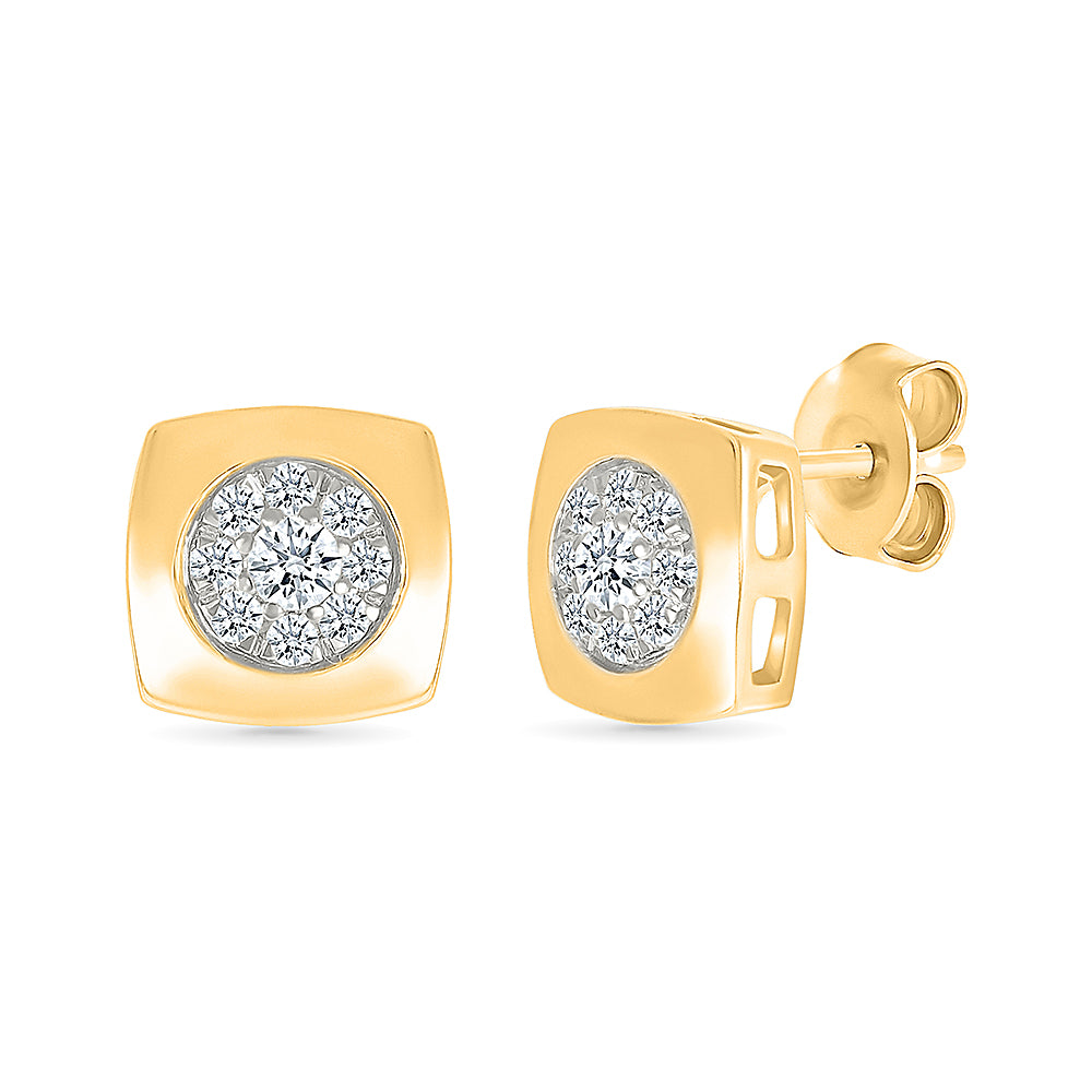 Shimmering Square Studs Earrings