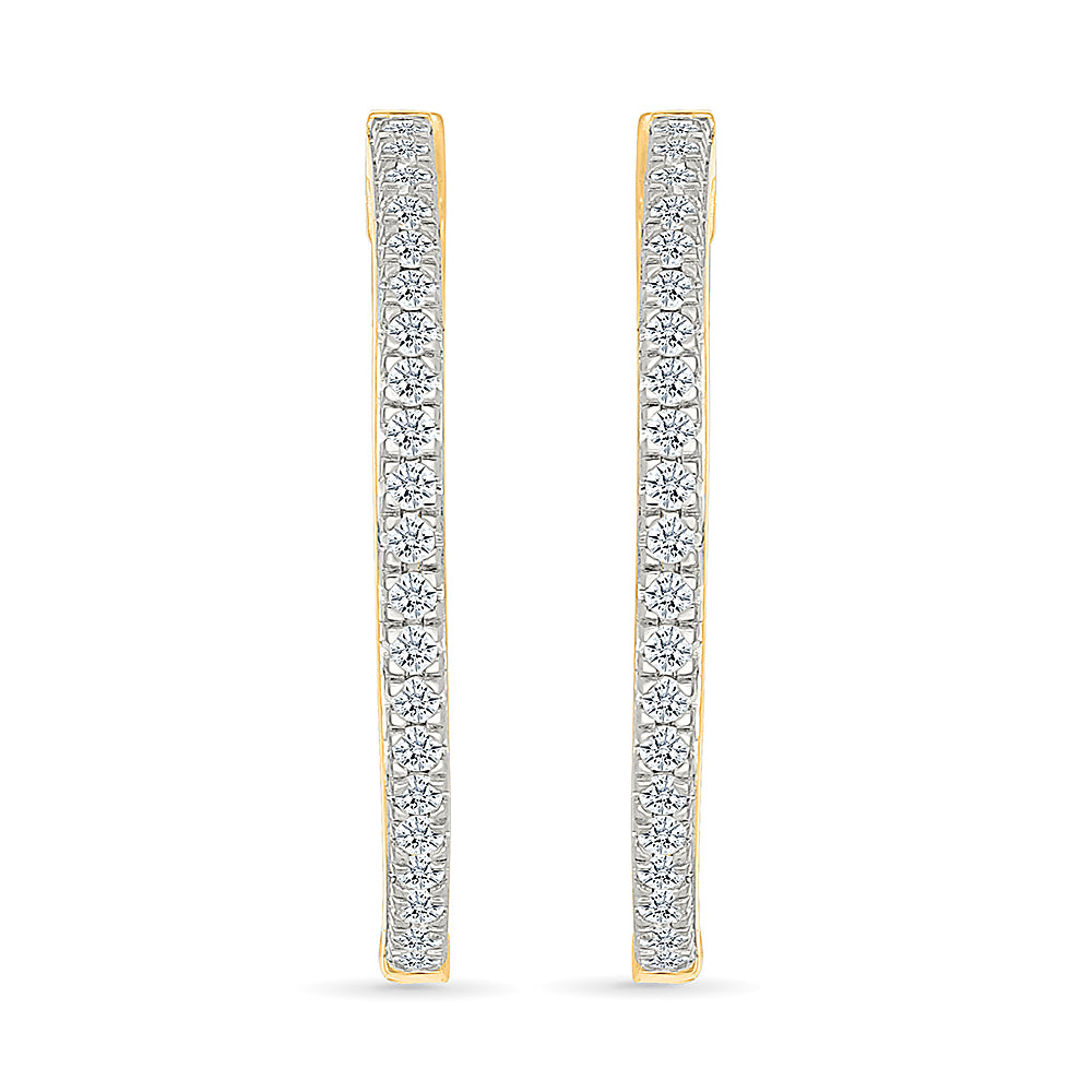 Classic Sparkling Diamond Hoops Earrings