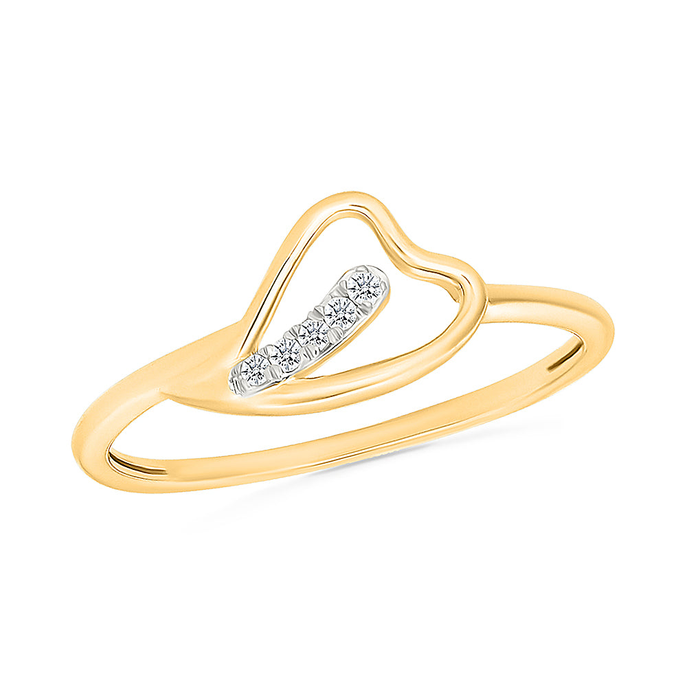 Flowing Sparkle Gold & Diamond Ring