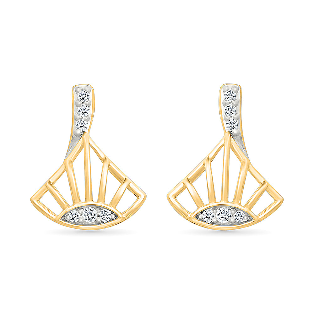 Celestial Spark Gold & Diamond Studs Earrings