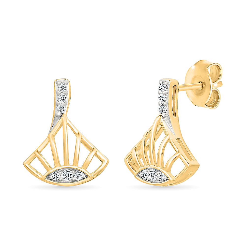 Celestial Spark Gold & Diamond Studs Earrings