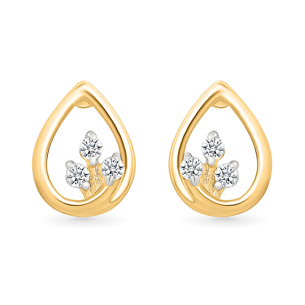 Sculptural Floweret Gold & Diamond Stud Earrings