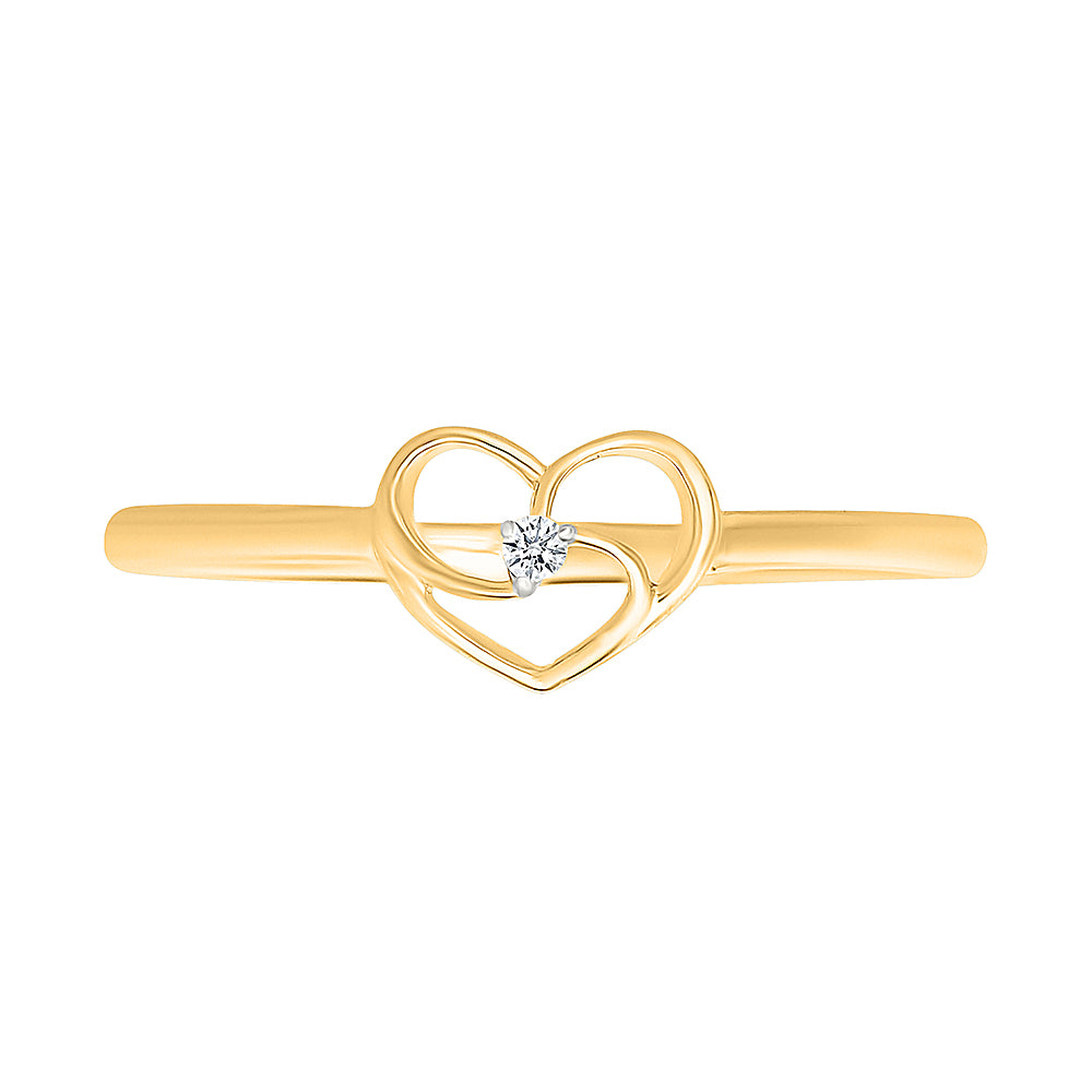 Dainty Heart Spark Gold & Diamond Ring