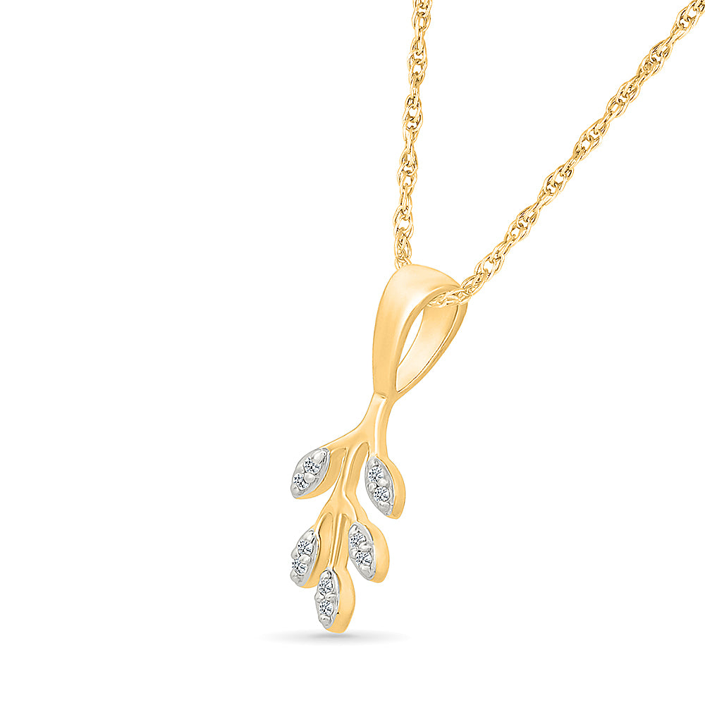 Dew Leaf Gold & Diamond Pendant