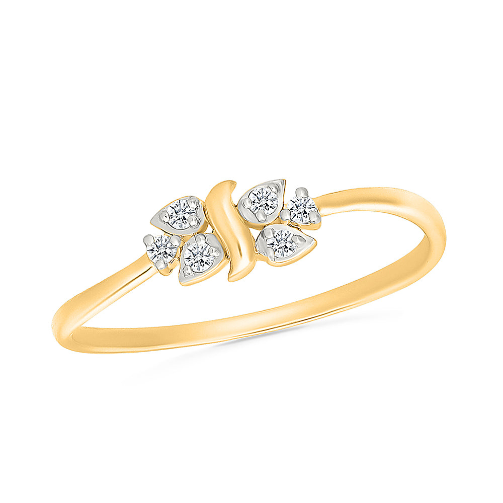 Glorious Flower Gold & Diamond Ring