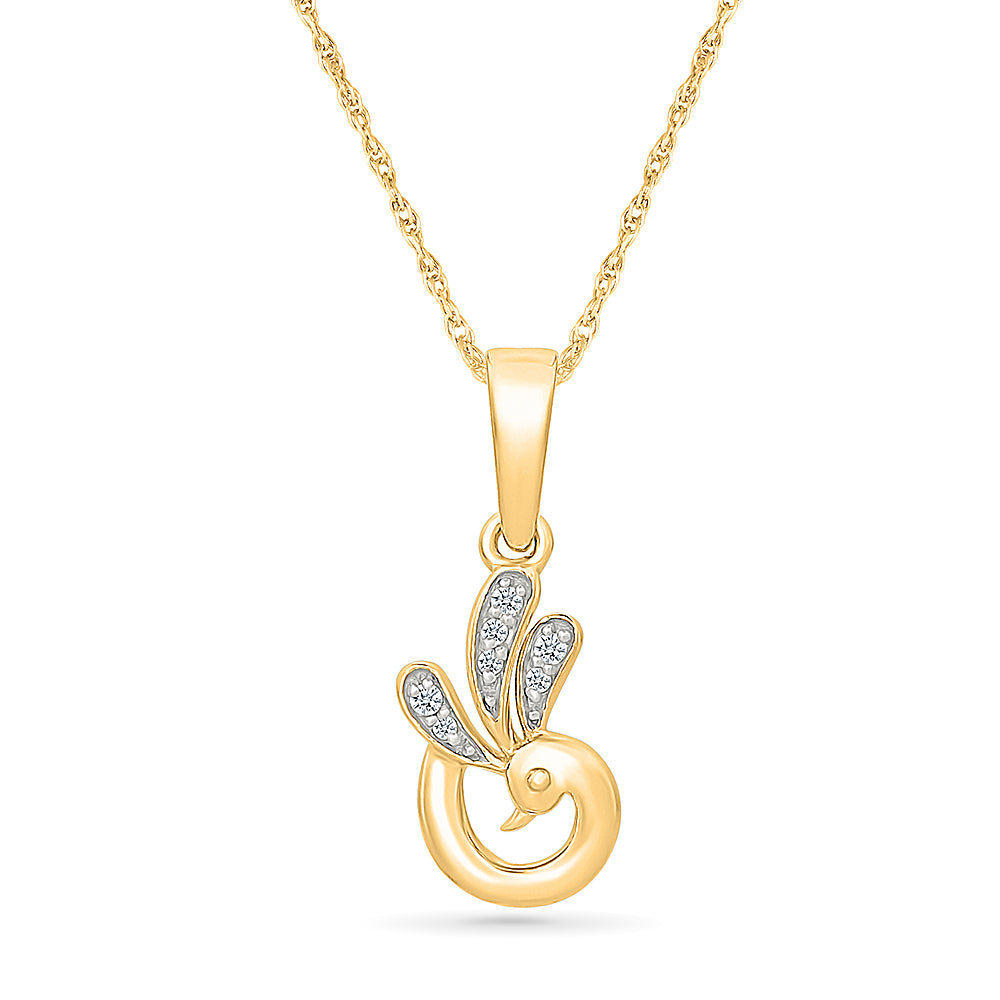 Triple Springlike Gold & Diamond Pendant