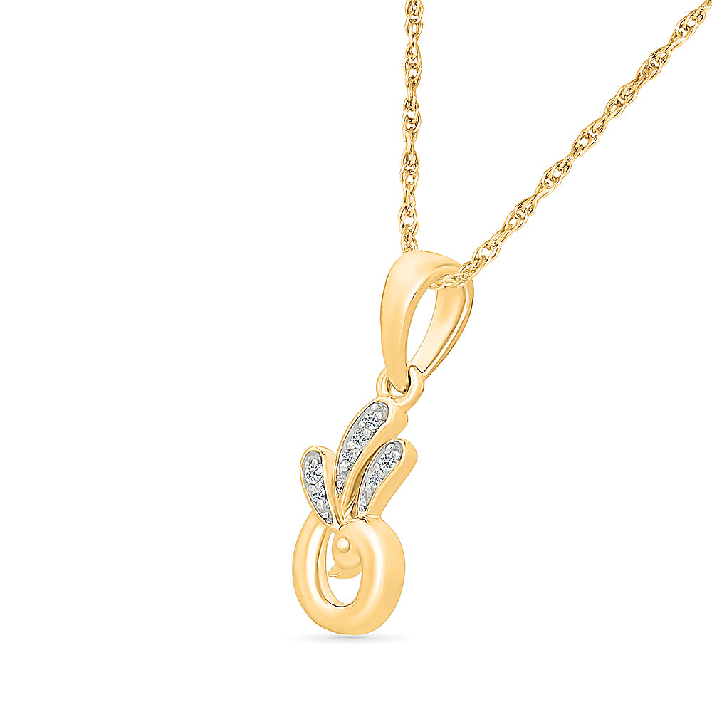 Triple Springlike Gold & Diamond Pendant