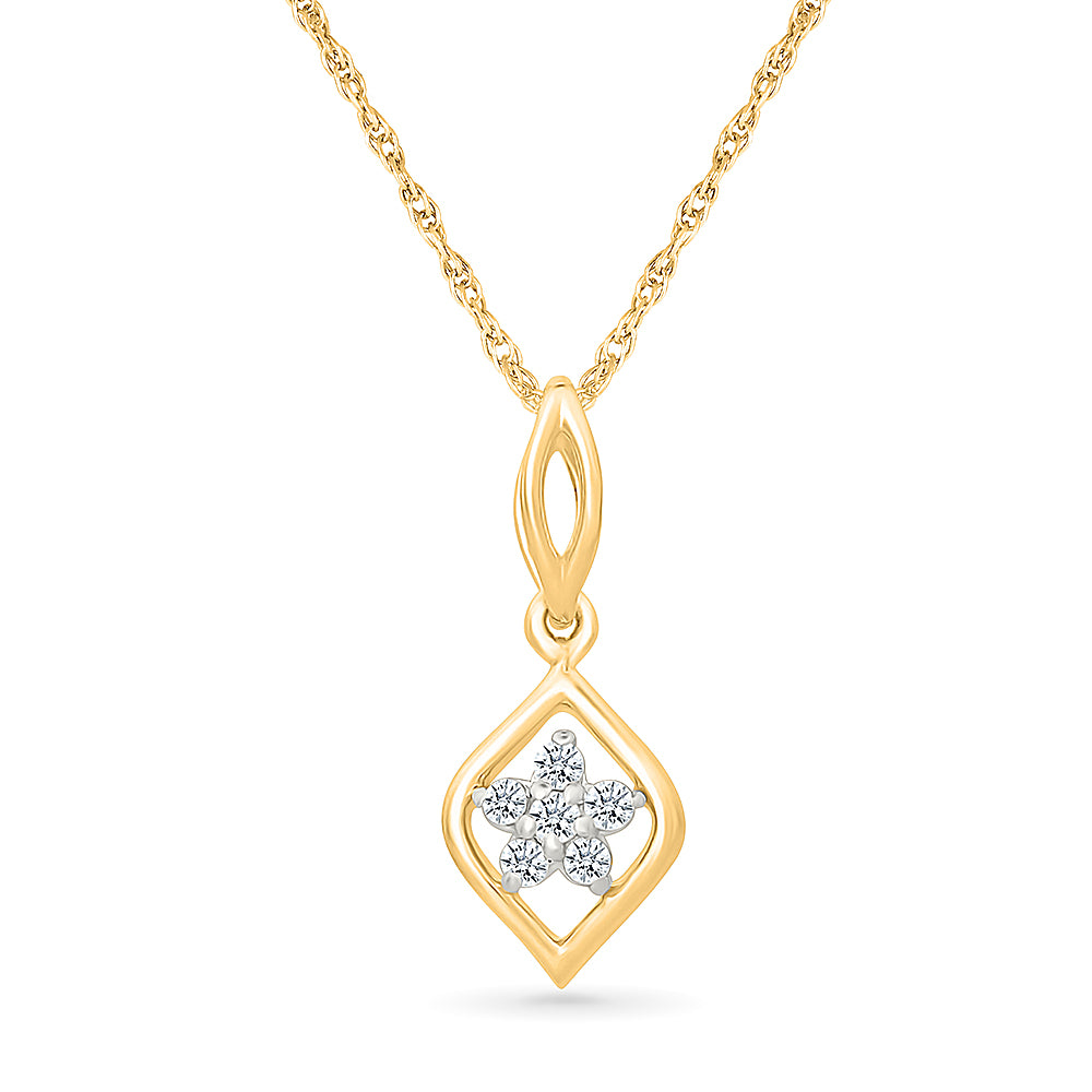 Artisan's Floral Gold & Diamond Pendant