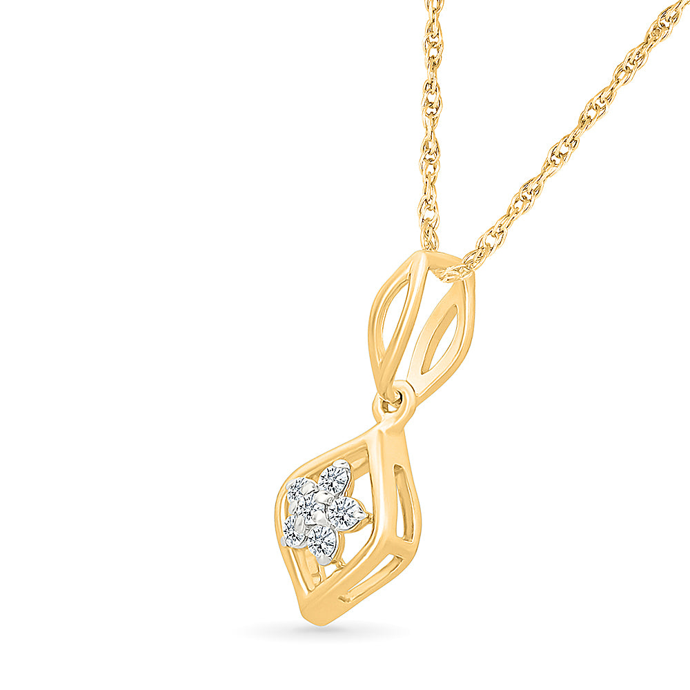 Artisan's Floral Gold & Diamond Pendant