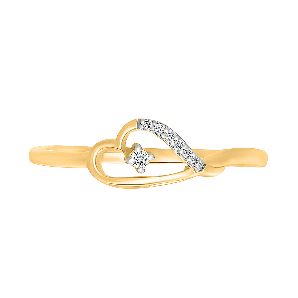 Heart Enticing Gold & Diamond Ring