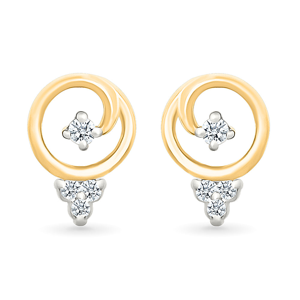 Halo Whirl Gold & Diamond stud Earrings