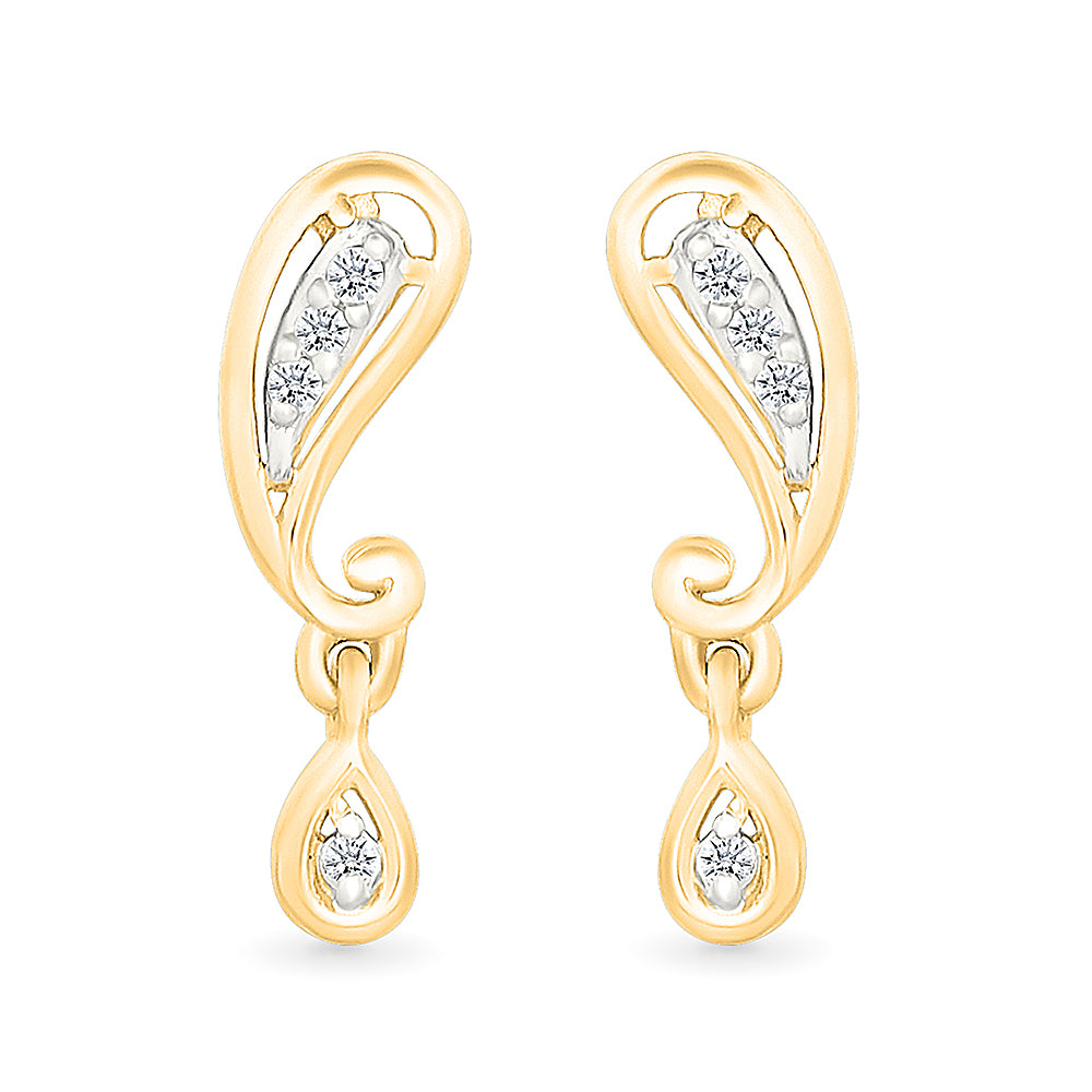 Glorious Sway Gold & Diamond Earrings