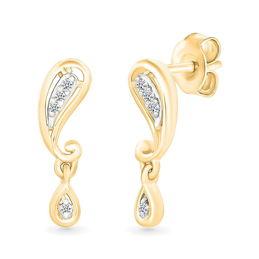 Glorious Sway Gold & Diamond Earrings