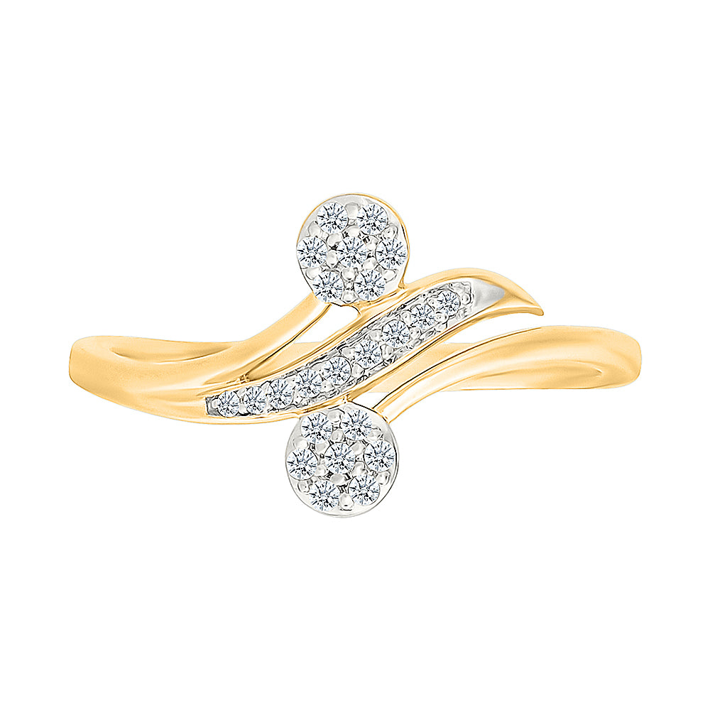 Dual Flowing Orbit Gold & Diamond Ring