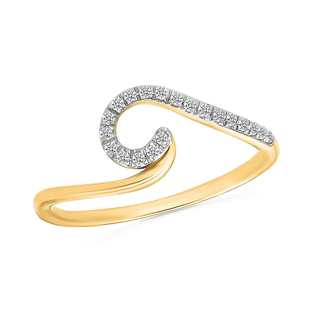 Whirlwind Swirl Gold & Diamond Ring