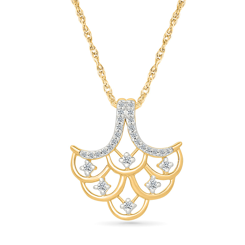 Scallop Delight Gold & Diamond Pendant