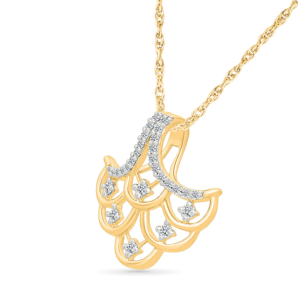 Scallop Delight Gold & Diamond Pendant