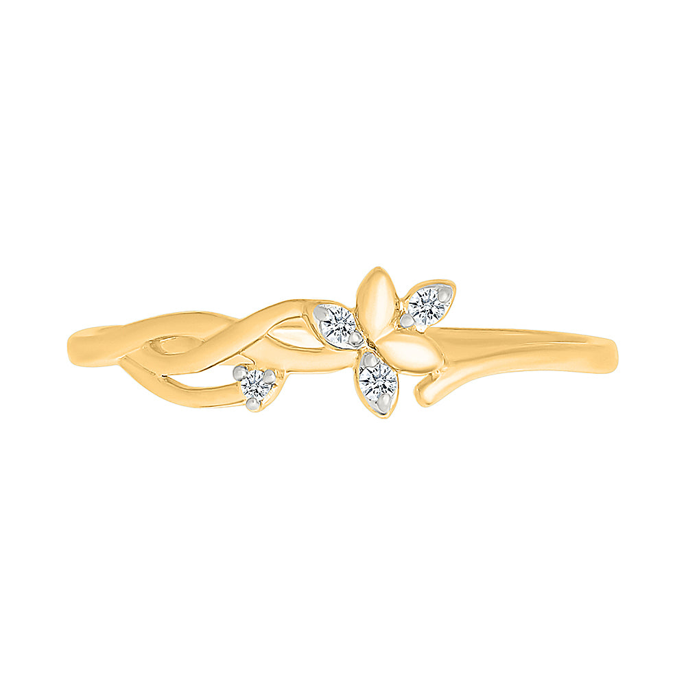 Artistic Floral Gold & Diamond Ring