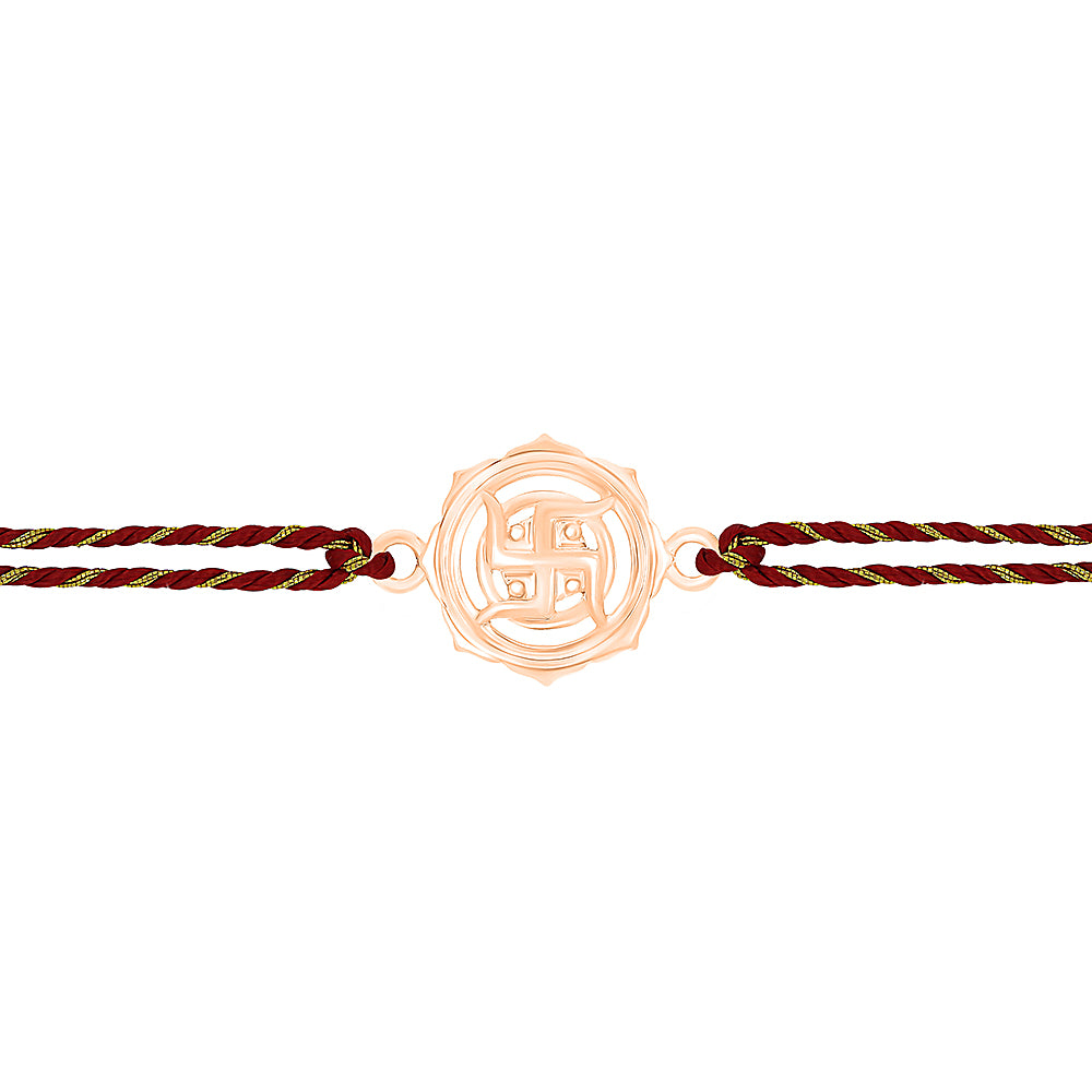 Golden Classic Chakra Swastik Rakhi