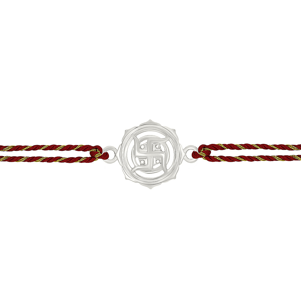 Golden Classic Chakra Swastik Rakhi