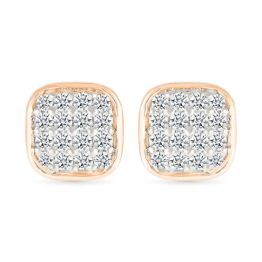 Gold Love Square Studs