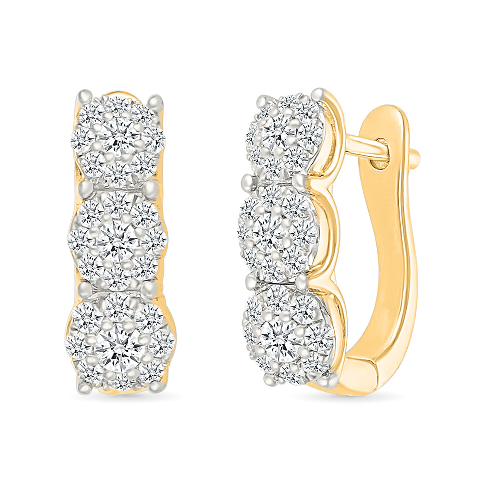 Shine Essence Diamond Hoop Earrings