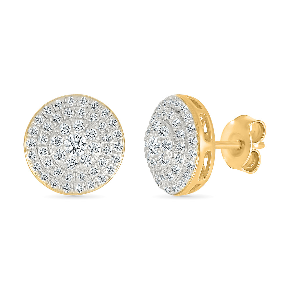 Gold Embrace round Stud Earrings