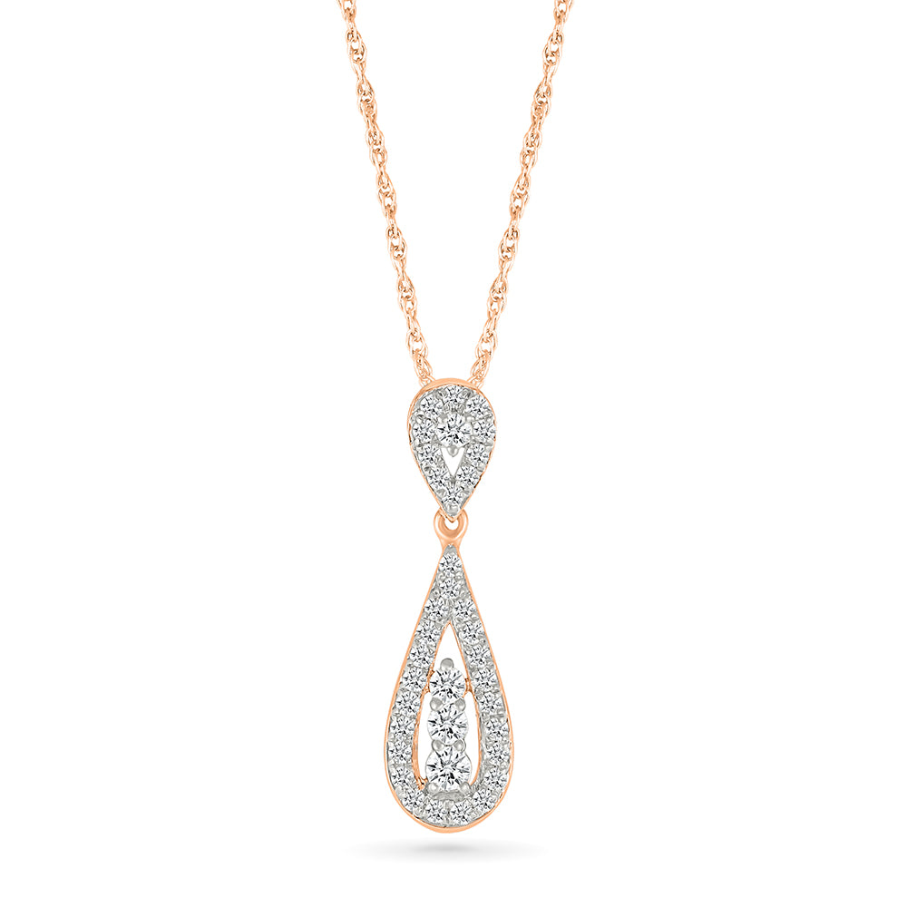 Drip Halo Diamond Pendant