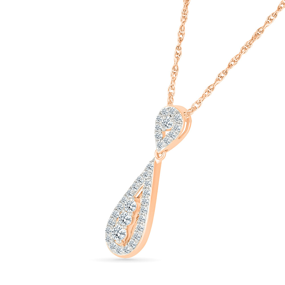 Drip Halo Diamond Pendant