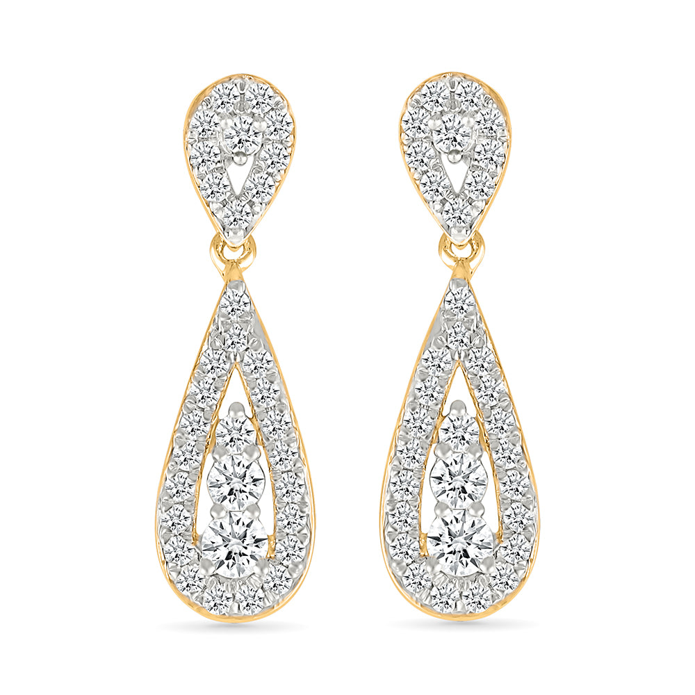 Elena Oscillate Diamond Drop Earrings