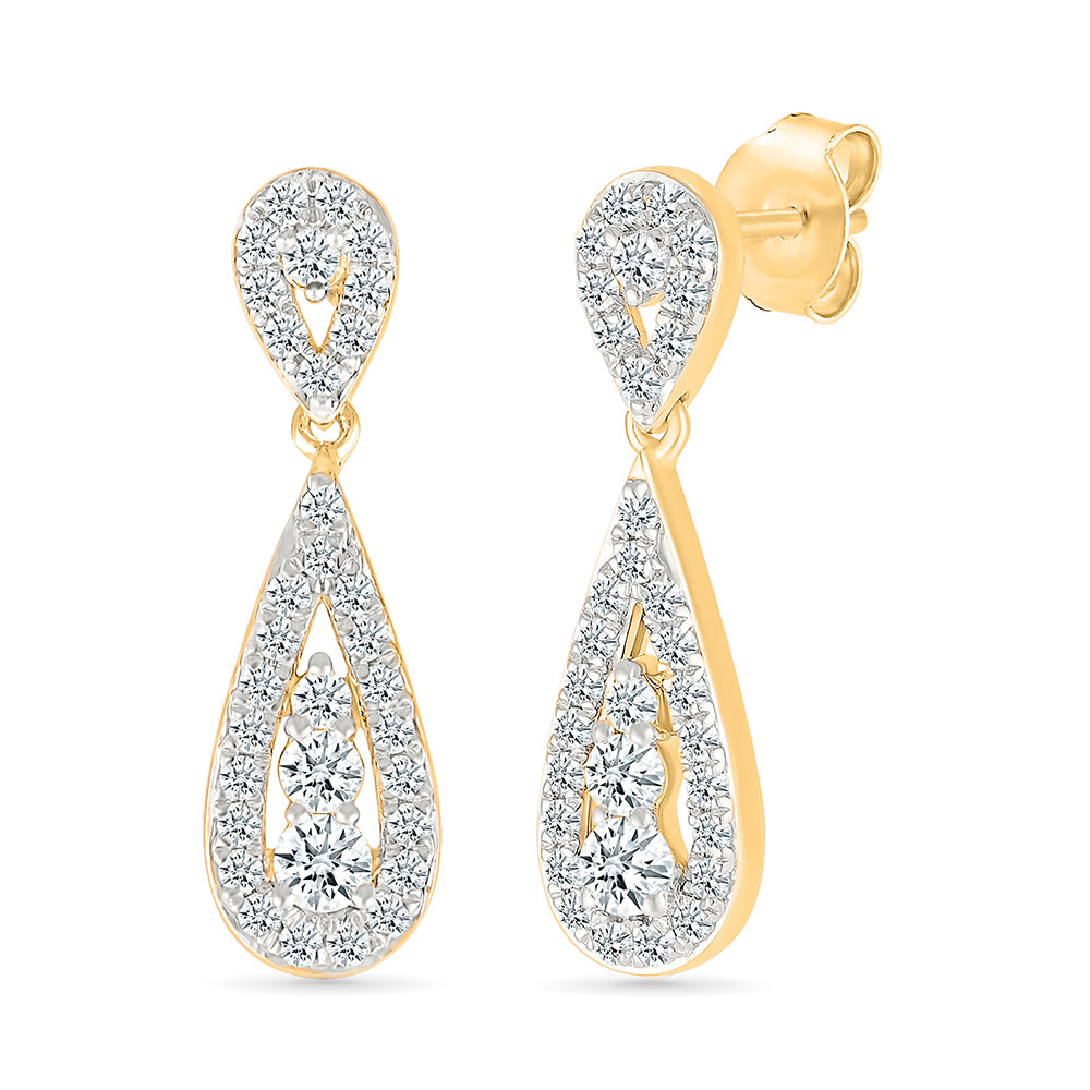 Elena Oscillate Diamond Drop Earrings