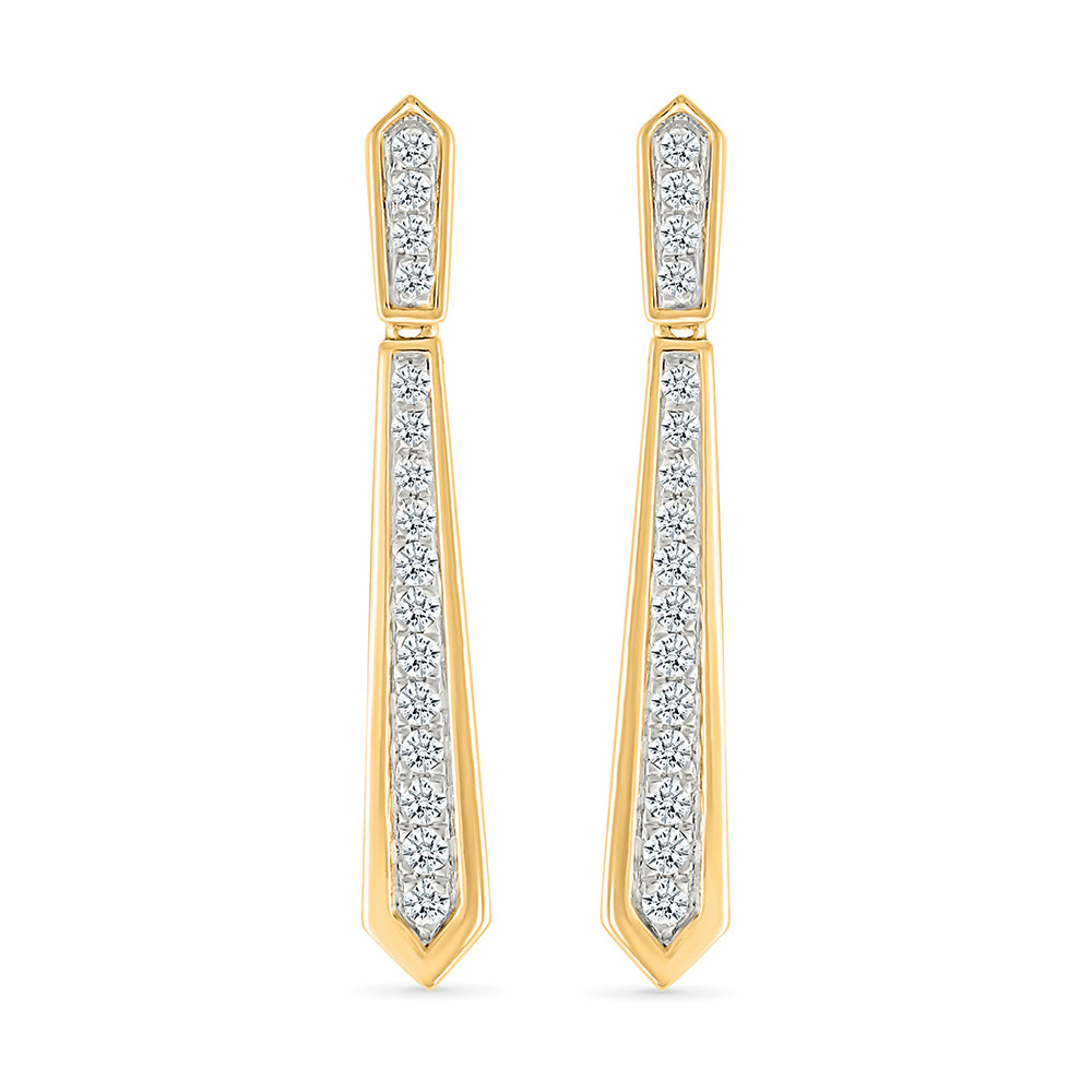 Diamond Tie Hanging Earrings