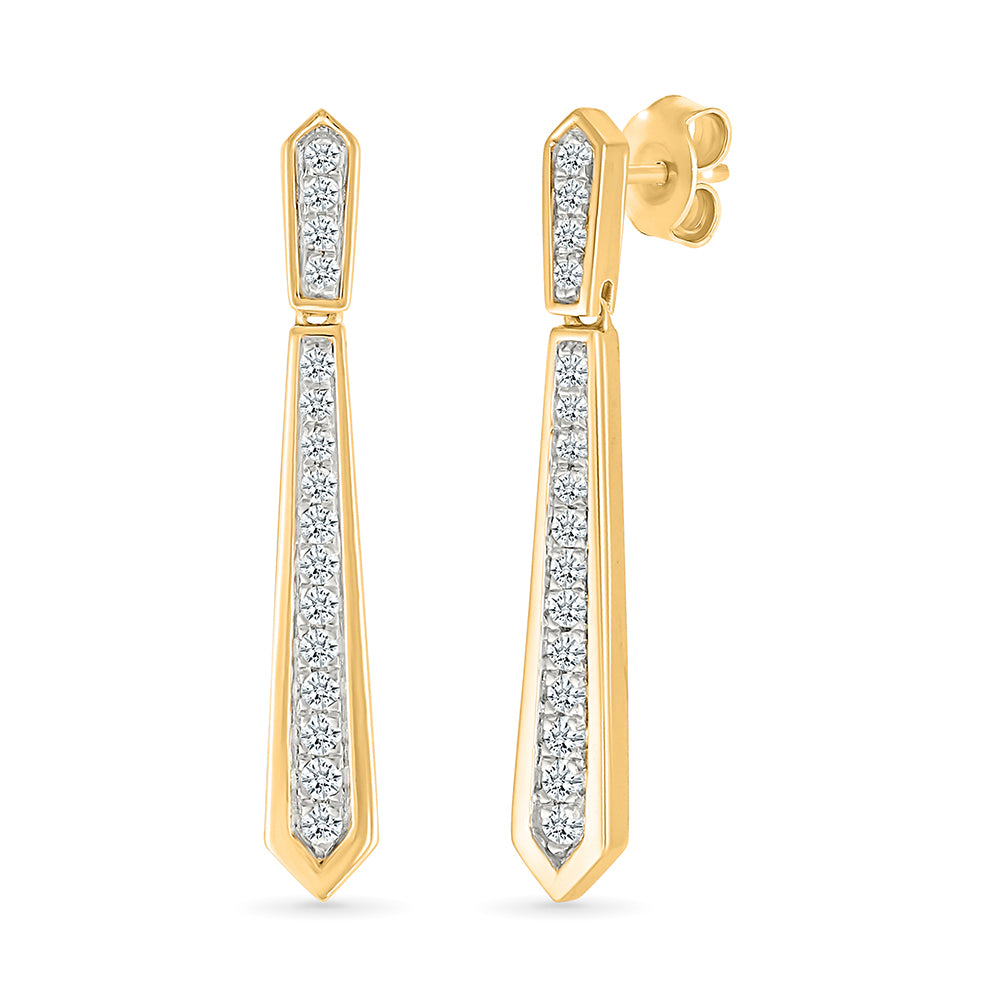 Diamond Tie Hanging Earrings