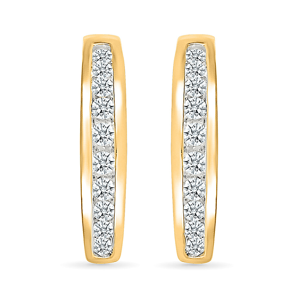 Delicate Diamond Hoop Earrings