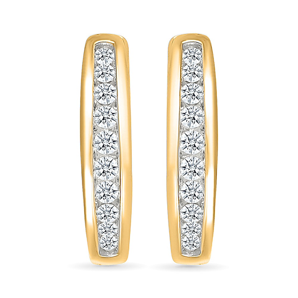 Sparkling Gold Diamond Hoops Earring