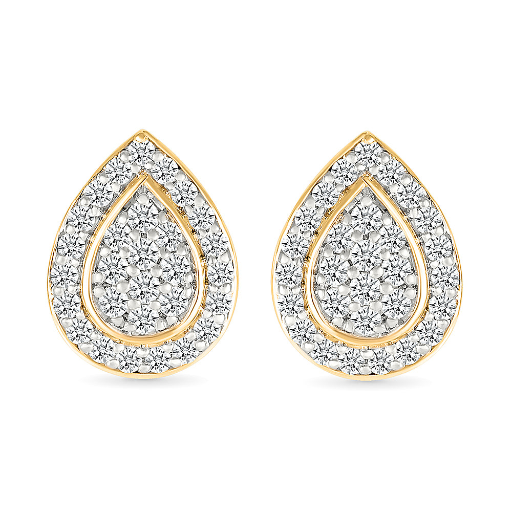 Diamond Tear drop  Shaped Studs