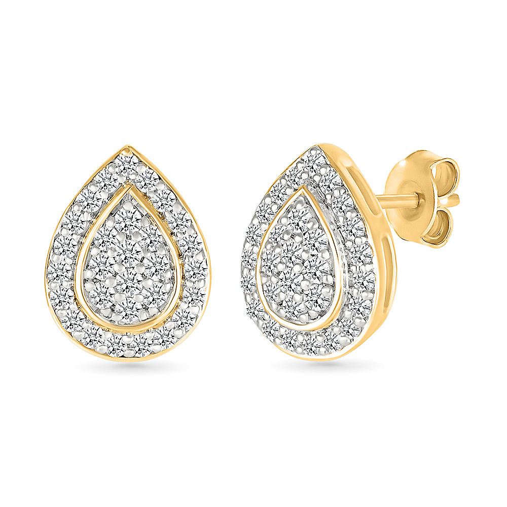 Diamond Tear drop  Shaped Studs