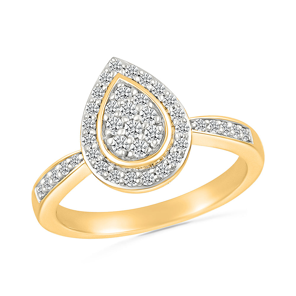 Timeless Pear Gold & Diamond Ring