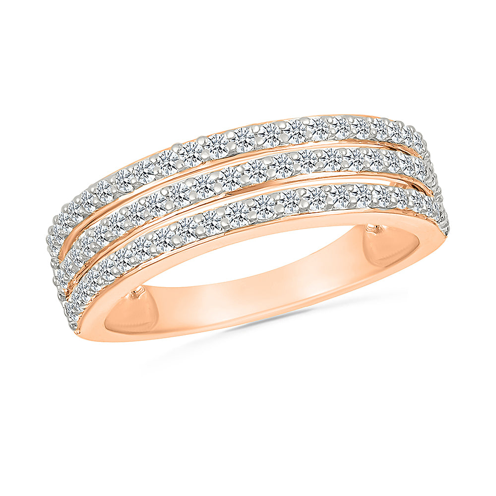 Shimmering Diamond Trio Ring