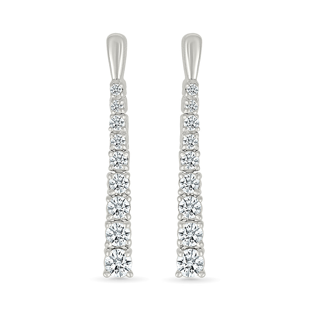 Long Dazzling Diamond Earrings