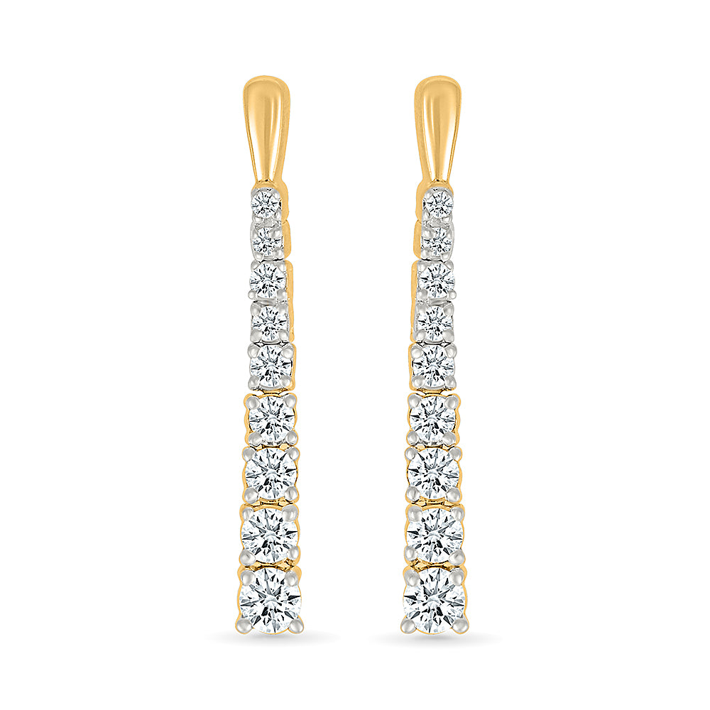 Long Dazzling Diamond Earrings