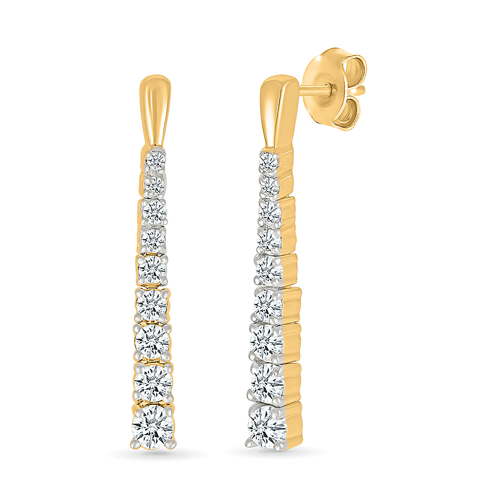 Long Dazzling Diamond Earrings