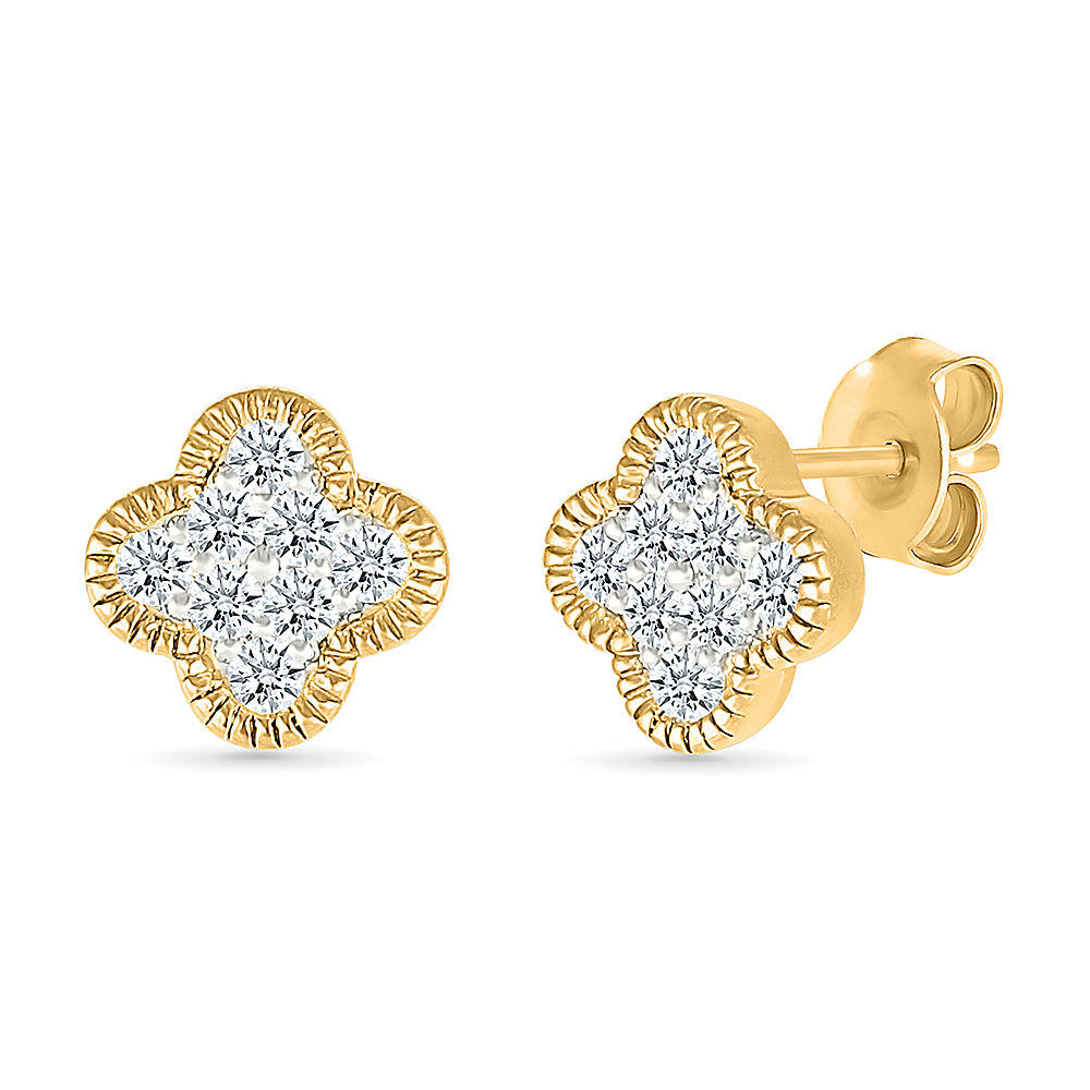 Clover Diamond Stud Earrings