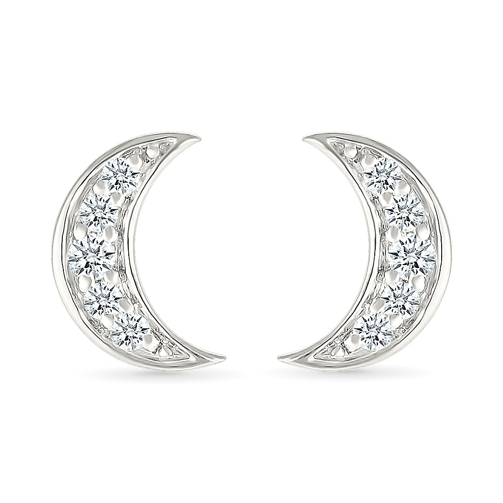 The Filled Moon Stud Earring