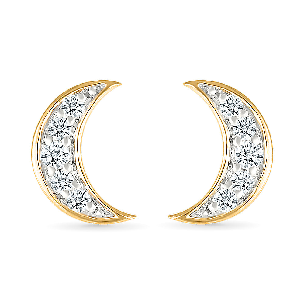 The Filled Moon Stud Earring